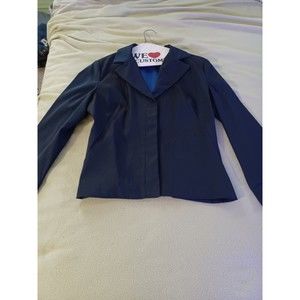 Rampage womens navy blue 3 button jacket polyester nylon blend size 6